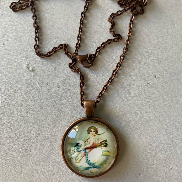 Necklace cherub and swan - Picture 2 of 5